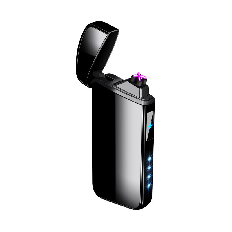 Rechargeable and Windproof Touch Dual Arc Electric Lighter with Custom Logo Printing