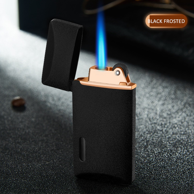 Custom Logo Cool Cigar Lighter Metal Lighter Wind Proof Jet Torch Butane Refillable Lighter for Men Smoking Accessories