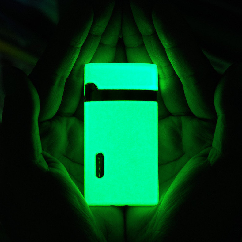 Unique Luminous Novelty Cigarette Lighter Glow in the Dark Custom Lighters Logo Red Jet Flame Cigar Butane Lighter Refillable