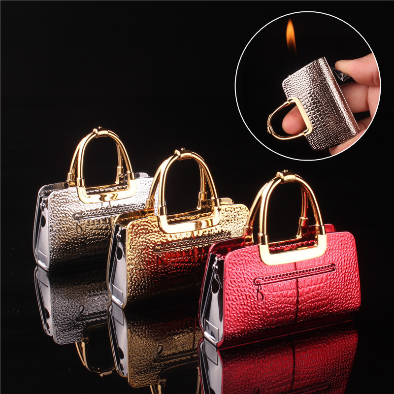 Novelty Mini Creative Lighter ladies Handbag Shaped Refillable Butane Gas Lighter Cigarette Lighters For Women Nice Gift