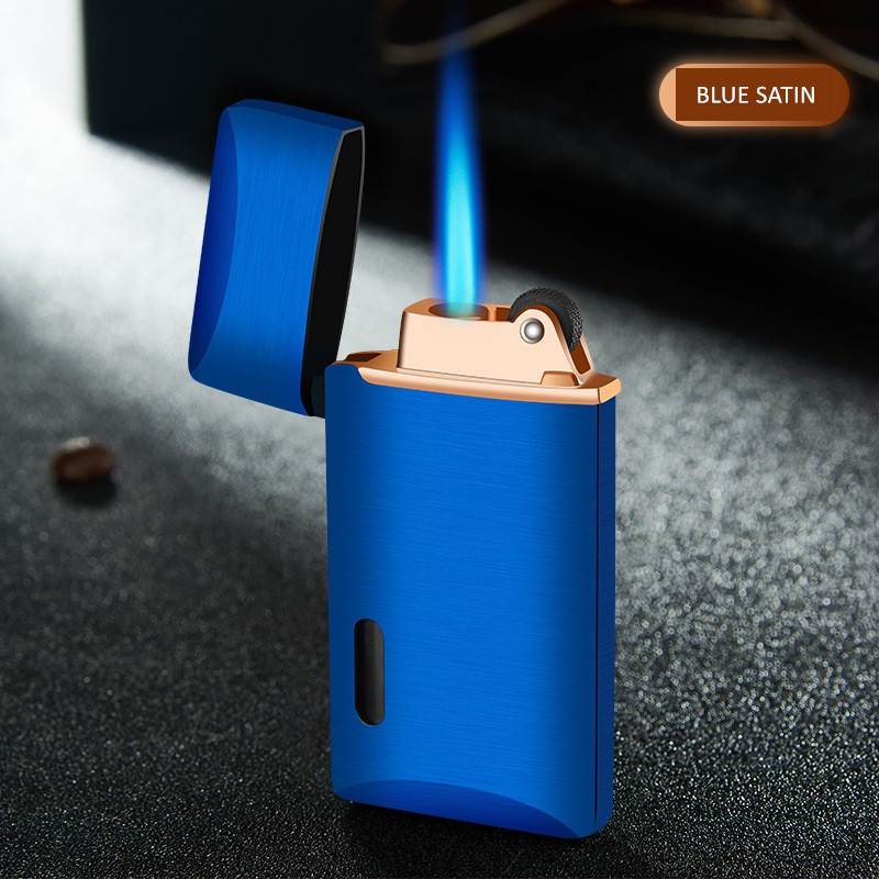 Custom Logo Cool Cigar Lighter Metal Lighter Wind Proof Jet Torch Butane Refillable Lighter for Men Smoking Accessories