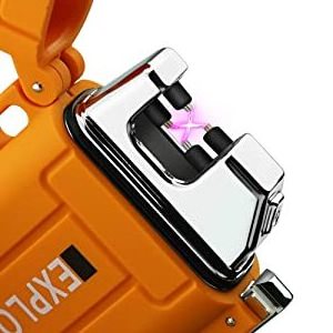 Waterproof Arc Lighter, Outdoor Dual Plasma Arc Lighter, USB Rechargeable Flameless Electric Lighters for Camping, Hiking