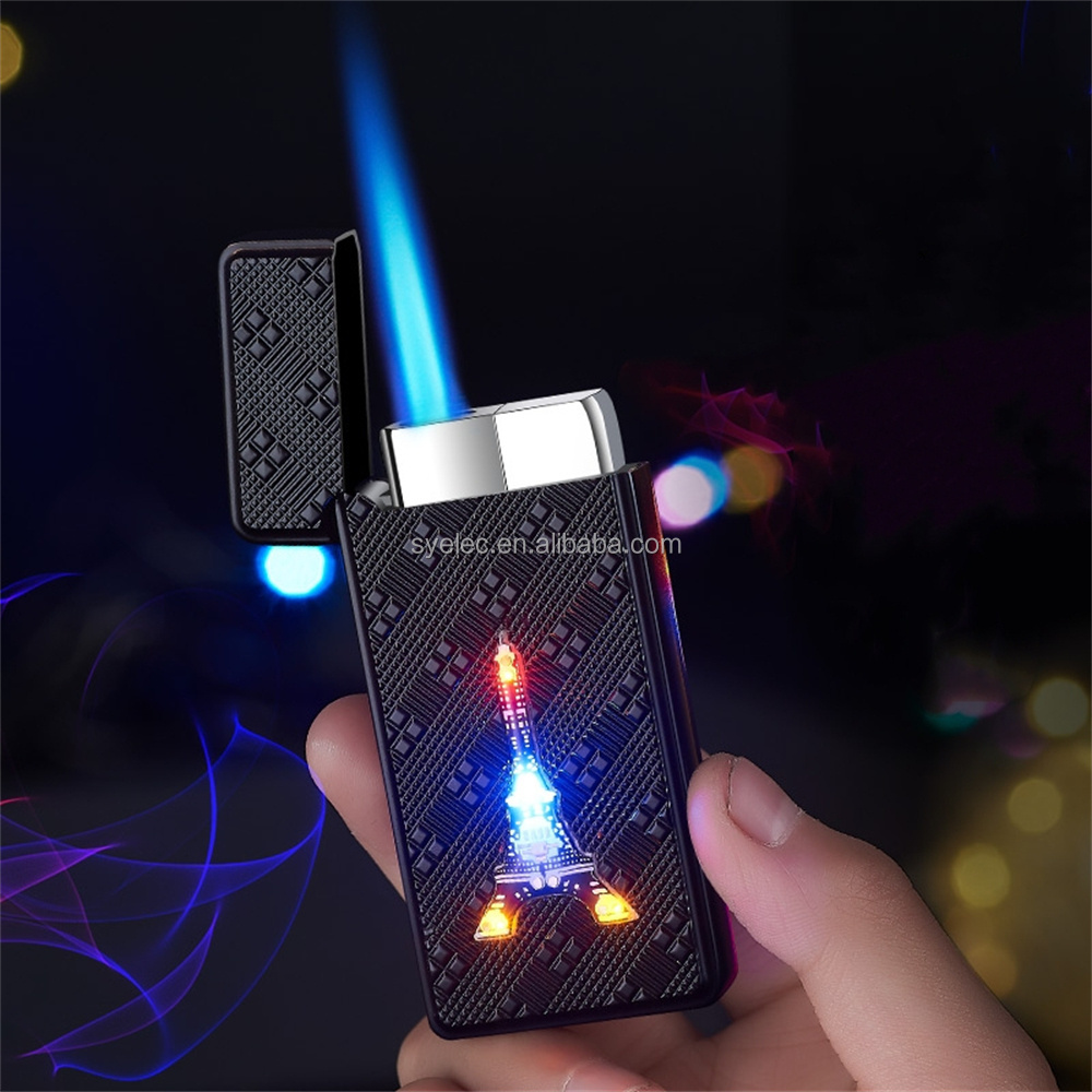 New Design New Jet Torch Lighters windproof Butane Gas Torc Flame Lighters Promotional Gift metal retro refillable lighter