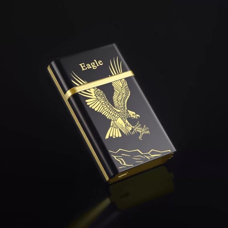 020 Custom logo outdoor rechargeable lighter Gift box windproof electric lighter high-grade usb arc cigarette lighter