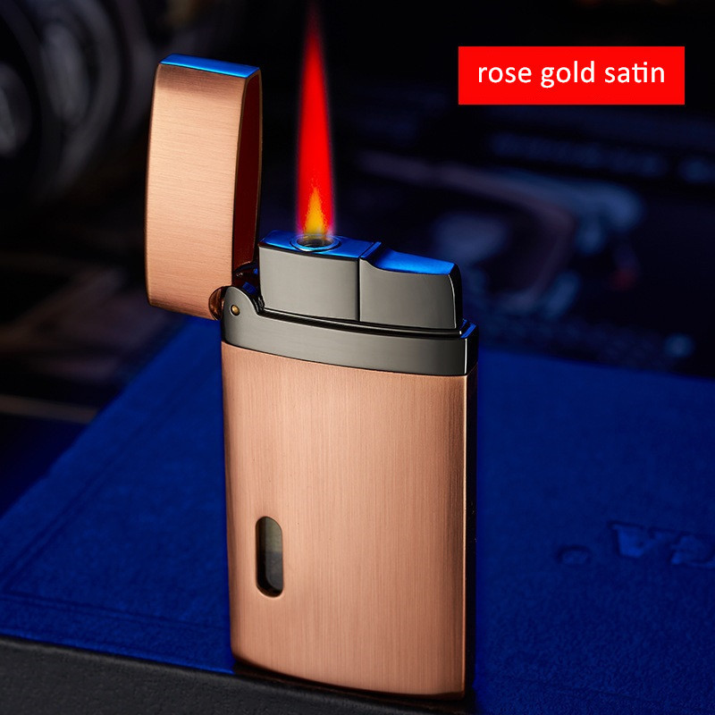 Windproof Red Jet Flame Cigarette Smoking Accessories Custom Logo Torch Cigar Lighters Refillable Butane Gas Lighter for Men