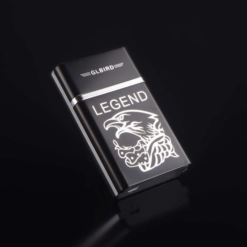 020 Custom logo outdoor rechargeable lighter Gift box windproof electric lighter high-grade usb arc cigarette lighter