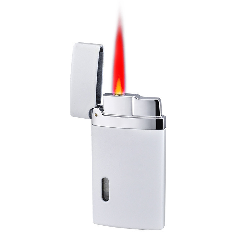 Unique Luminous Novelty Cigarette Lighter Glow in the Dark Custom Lighters Logo Red Jet Flame Cigar Butane Lighter Refillable