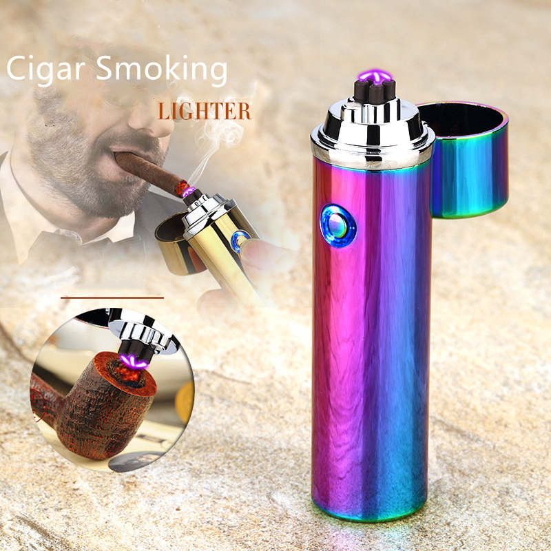 Windproof Rechargeable USB Smoking Lighter For Cigarette Cigar Lighter Smoking Accessories Custom Lighter