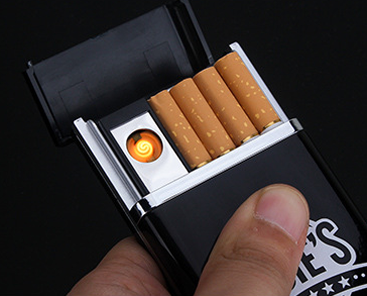 020 Custom logo outdoor rechargeable lighter Gift box windproof electric lighter high-grade usb arc cigarette lighter