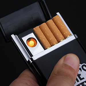 020 Custom logo outdoor rechargeable lighter Gift box windproof electric lighter high-grade usb arc cigarette lighter