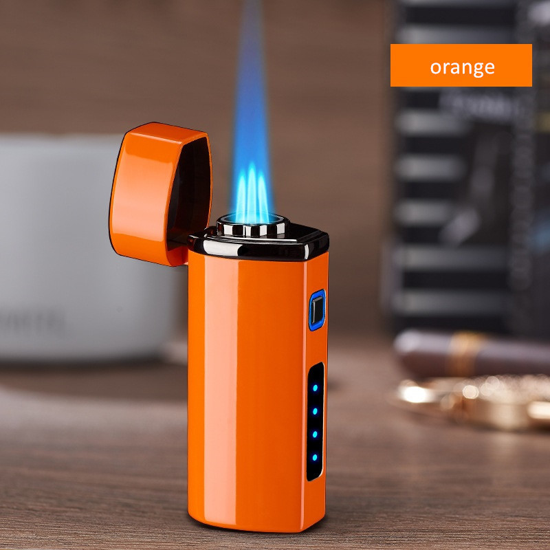 Wholesale USB Charging Cigar Lighter Custom Logo Refillable Windproof Triple Jet Flame Torch Cigar Lighter Metal Jet Lighter