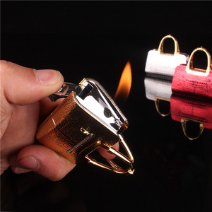 Top Quality Fancy Butane Lighter Ladies Handbag Open Flame Women Glitter Lighters