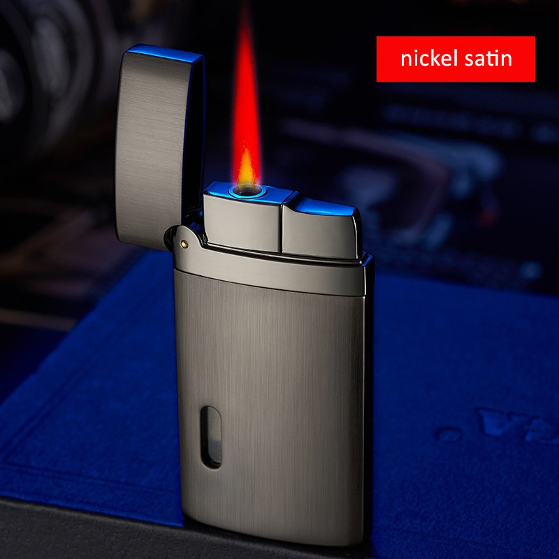 Windproof Red Jet Flame Cigarette Smoking Accessories Custom Logo Torch Cigar Lighters Refillable Butane Gas Lighter for Men