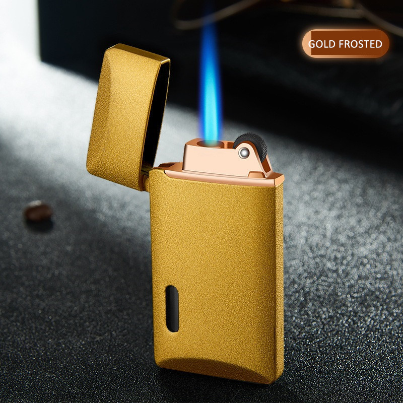 Custom Logo Cool Cigar Lighter Metal Lighter Wind Proof Jet Torch Butane Refillable Lighter for Men Smoking Accessories