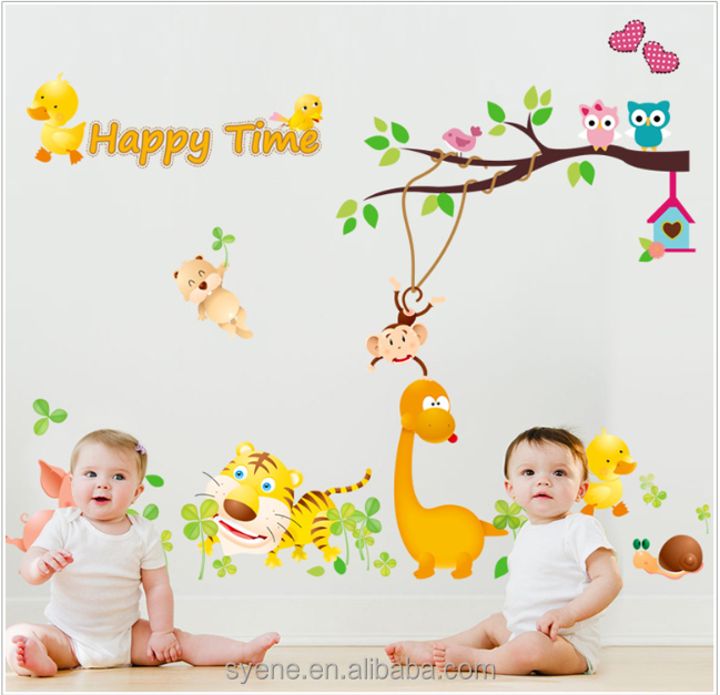 vinyl tree forest decal sticker 3dpvc removable wall stickers XL monkey tree animals home decor kids baby nursery stickers decal