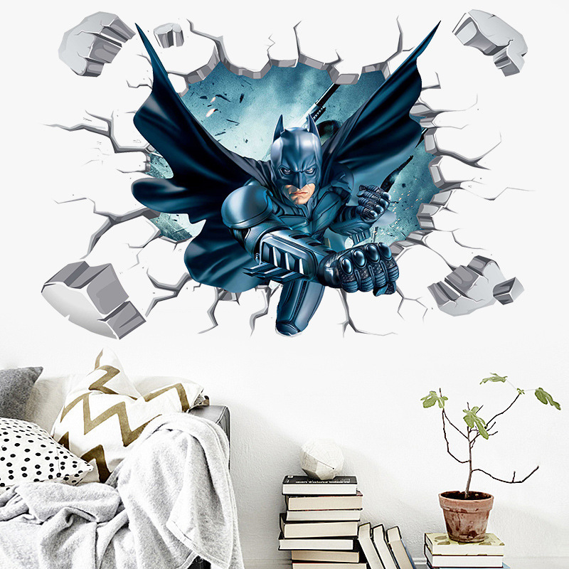 Marvel Spiderman Hero Wall Stickers For Kids Room Decor Boy Room bedroom accessories Wall Cartoon Movie Mural Art Poster