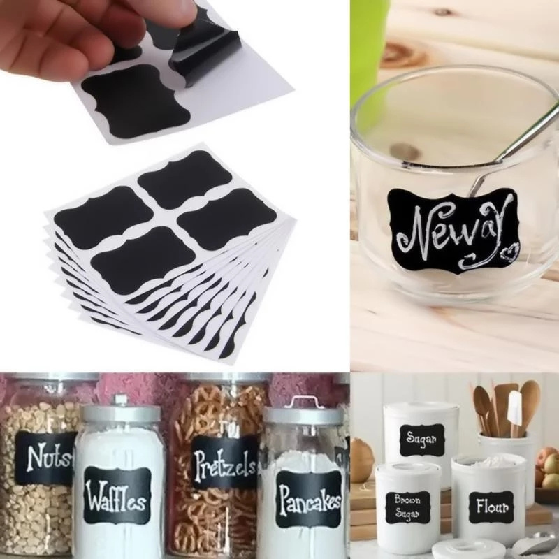 Reusable Blackboard Stickers Craft Kitchen Jars Organizer Label Chalkboard Stickers Chalk Board Black Board Wall Stickers