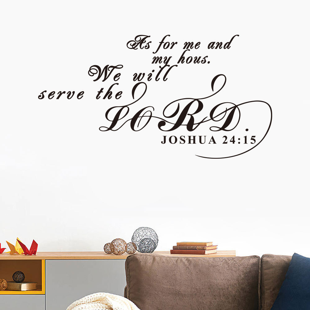 Wall Decals Bible Verse Quotes As for Me and My House Joshua Vinyl Wall Stickers Art Saying Pray Words Christian Spiritual Scrip