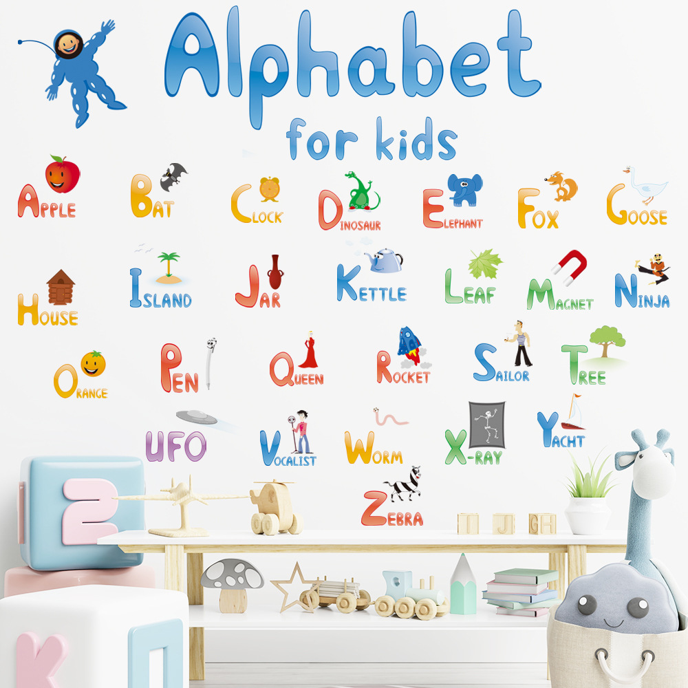 ABC Alphabet Animal Alphabet Wall Decals Classroom Wall Letters Stickers