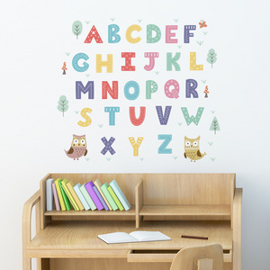 Cartoon Design 26 English Alphabet Wall Sticker Children's Early Education Child Room Decoration Sticker Wall Decal