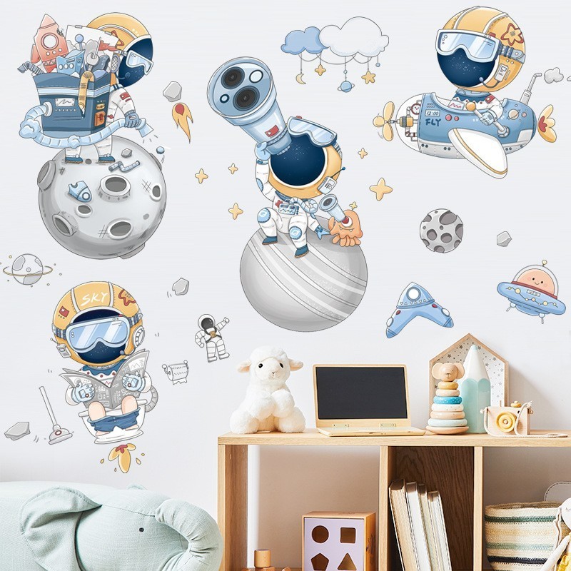 Removable pvc sticker solar system planet wall sticker for living room wall decoration educational Wall decals