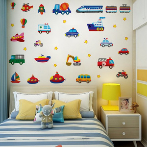 3D Cars Wall Stickers for Kids' Rooms Peel-And-Stick Wall Decals for Boys' Bedrooms Nurseries Classrooms Art-Themed Decorations