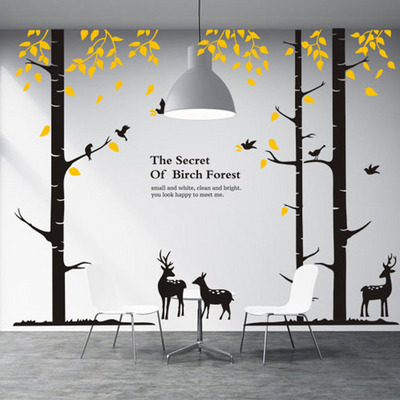 Creative Deer Wall Stickers Colorful Horn Birds Butterfly Tree Branch House Room Wall Decor Christmas Decoration Vinyl Decals