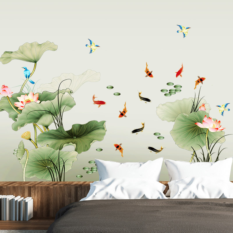 3D Effect Lotus Wall Stickers Large Decorative Stickers Living Room Home Decor Flowers Wall Decals Bedroom Art Design PVC