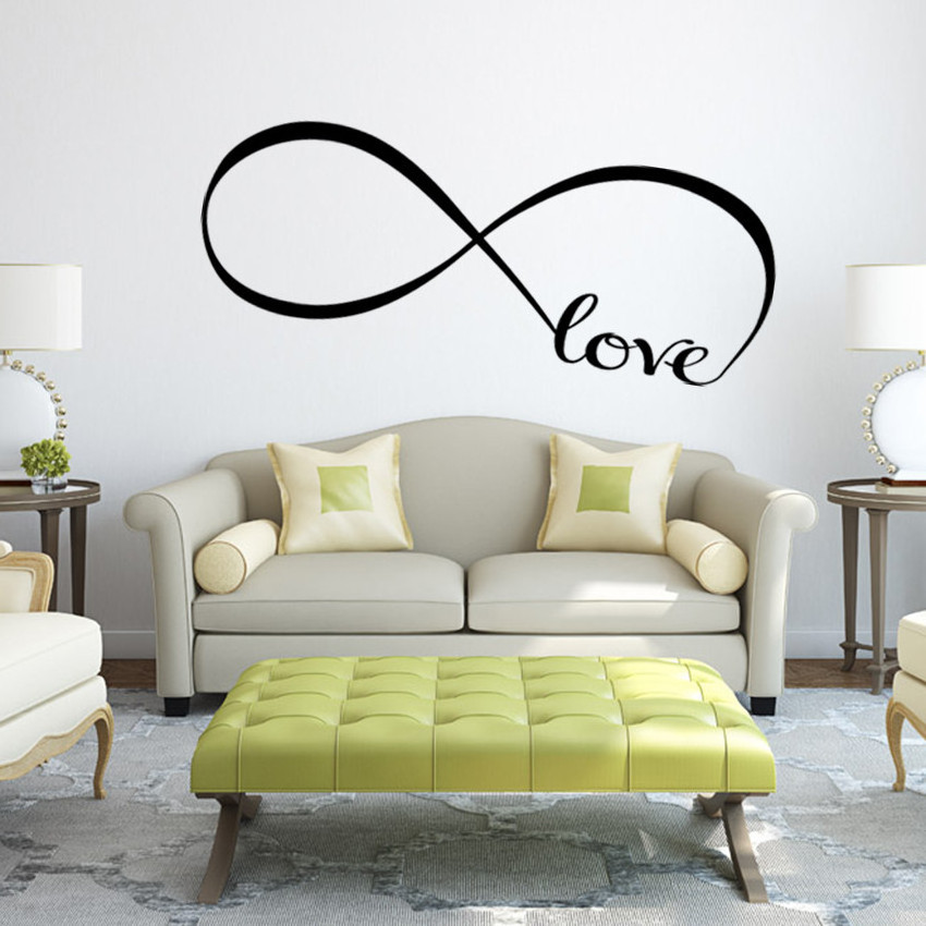 Love Infinity Wall Sticker Symbol Bedroom Headboard Quote Vinyl Decals Wall Decoration Living Room Removable Art Decor Murals