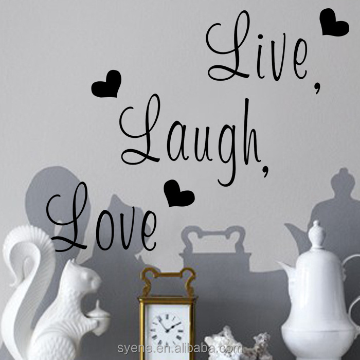 3d wall decals self adhesive wall sticker art vinyl quotes live laugh love with love heart islamic wall decal sticker home decor