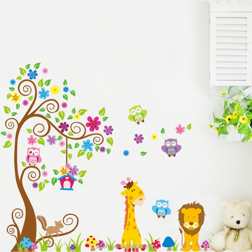 owl tree removable vinyl decal art XL owl tree stickers art removable pvc wall stickers home decor kids room wall decal