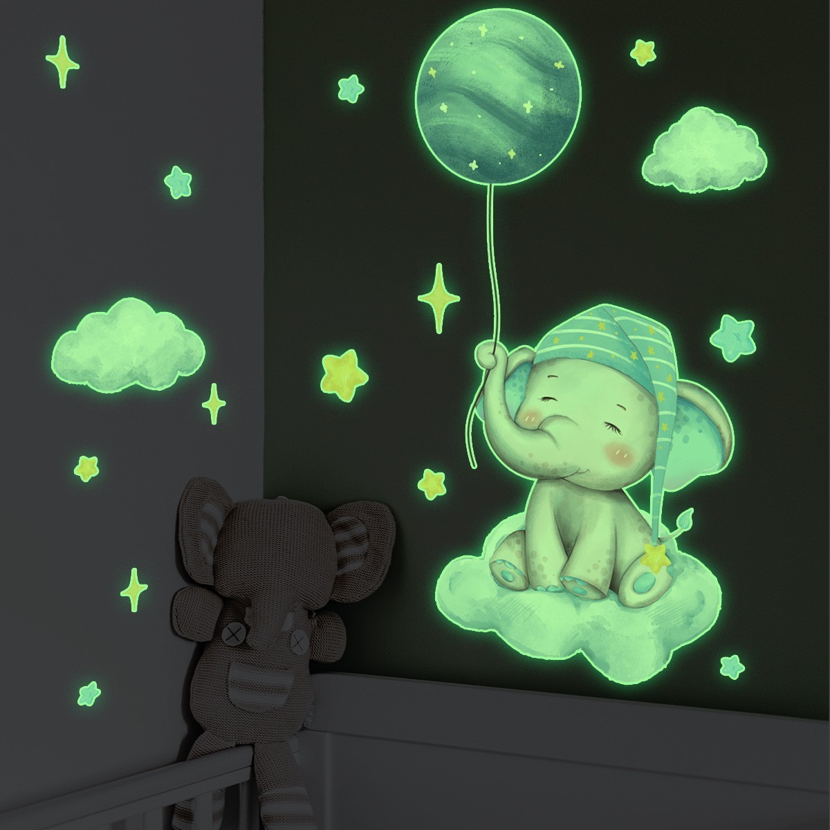 Wholesale Custom Wall Stickers PVC Cartoon Glow In The Dark Luminous Kids Dinosaur Wall Decorative Stickers For Bedroom