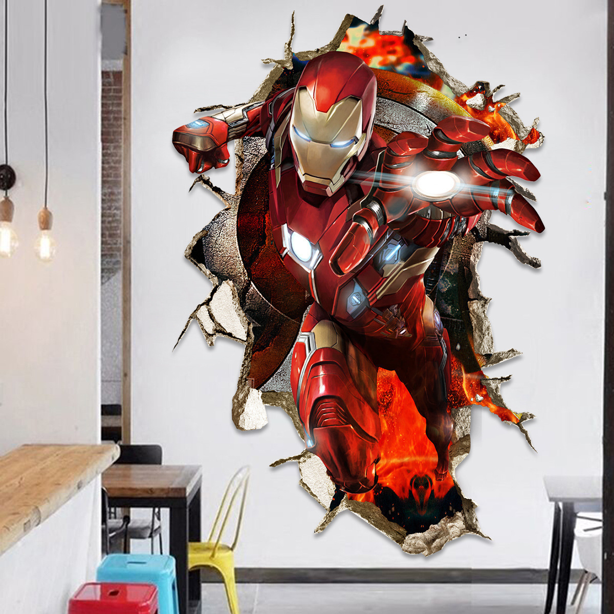 Marvel Spiderman Hero Wall Stickers For Kids Room Decor Boy Room bedroom accessories Wall Cartoon Movie Mural Art Poster