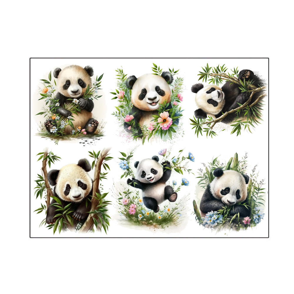 Panda self-adhesive wall sticker kindergarten art background decoration children's room graffiti decoration PVC