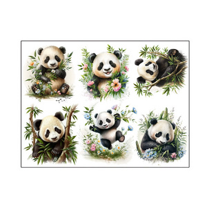 Panda self-adhesive wall sticker kindergarten art background decoration children's room graffiti decoration PVC