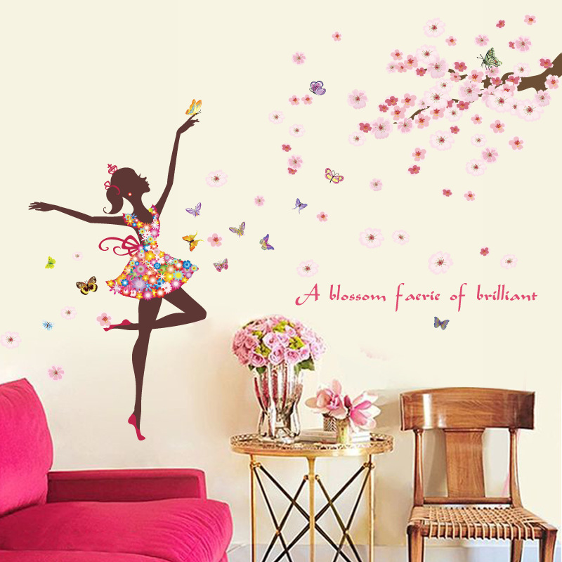 Fairy Custom Wall Sticker Angel Stars Wall Decals For Girls Bedroom Decor Nursery Kids Room Wallpaper Sticker Mural