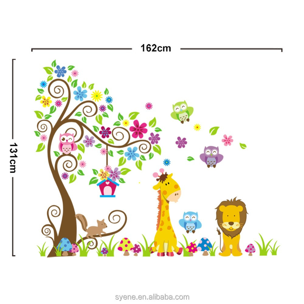 owl tree removable vinyl decal art XL owl tree stickers art removable pvc wall stickers home decor kids room wall decal