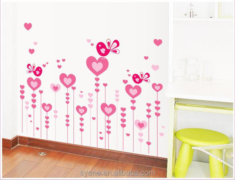 Syene 3d New Design Stickers Flowers Love Heart Wall Papers House Decorations Removable Wall Stickers Romantic