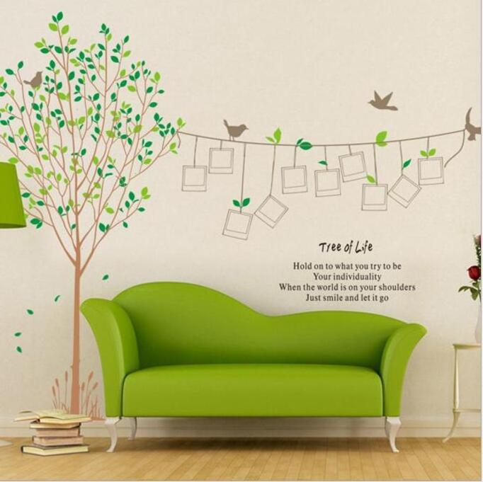 2024 Large Family Tree Wall Decal Decor Removable Photo Frame Tree Picture Wall Stickers for Living Room Wall Vinyl Decal