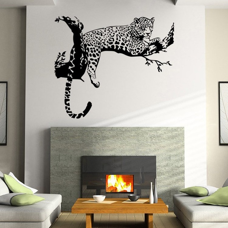 Large Cool Leopard Animal Wall Stickers Removable Wall Decals Art Decorations Decor for Bedroom Living Room Car Murals