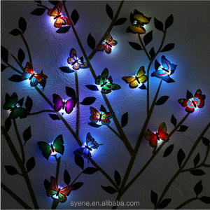 Syene New Hot 3d Romantic Colorful Butterfly LED Decorative wholesale wall stickers decal wall art decoration