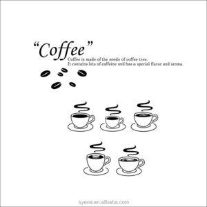 kitchen wall decor stickers decal art mural coffee cup vinyl custom coffee wall decals home decor wallpaper