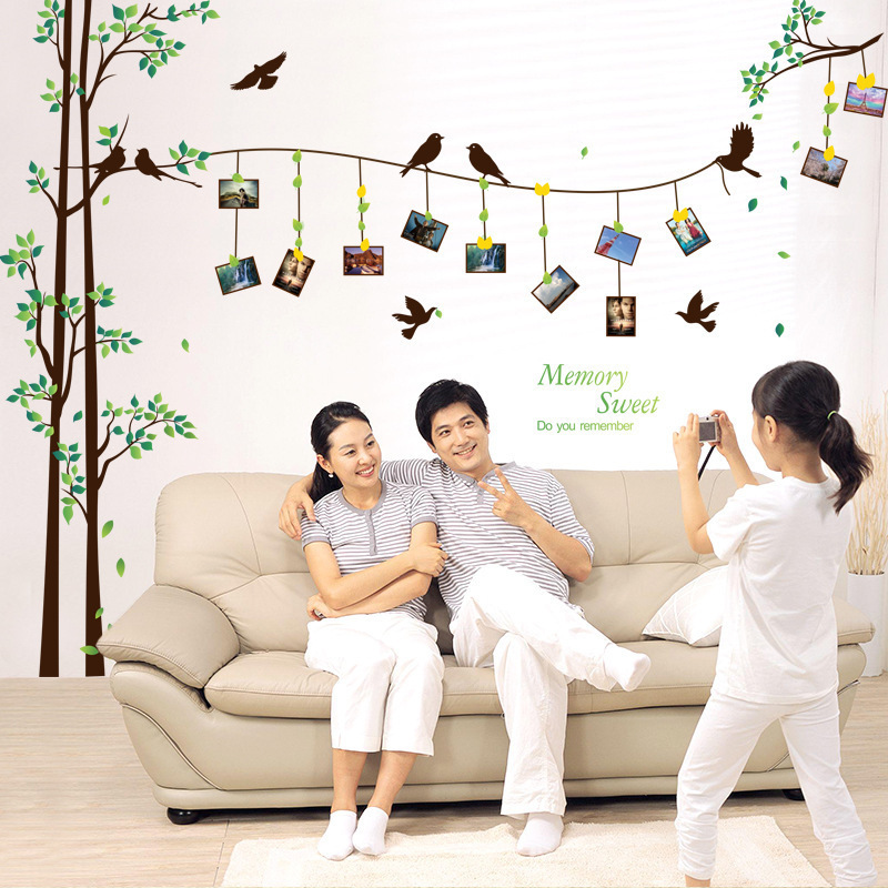 2024 Large Family Tree Wall Decal Decor Removable Photo Frame Tree Picture Wall Stickers for Living Room Wall Vinyl Decal