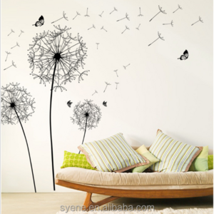 large decorative wall stickers kids room decoration 3d stickers removable flying dandelion wall stickers decal home decor mural