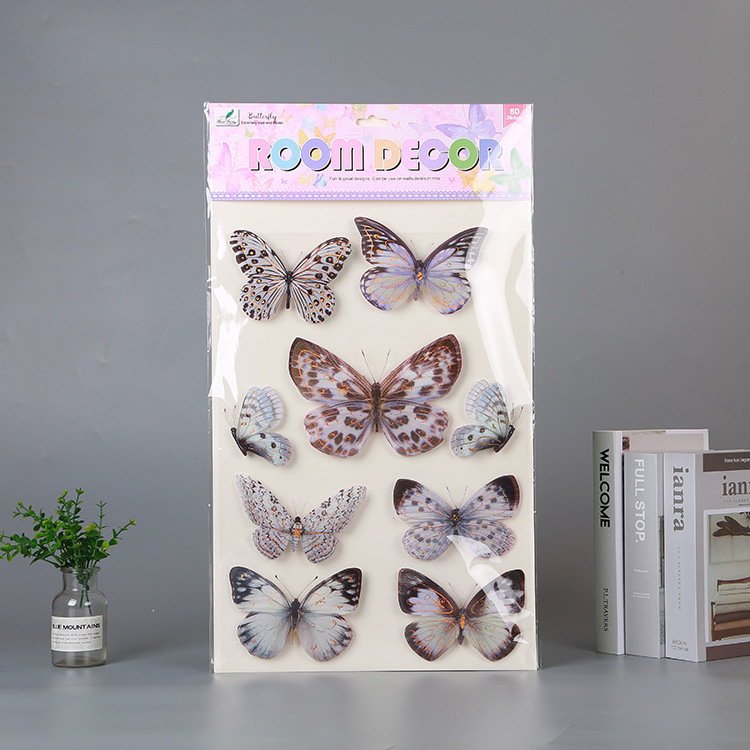 Butterflies 3D Wall Stickers Art DIY PVC Removable Decors Wedding Decorations sun flower Wall Decals Sticker