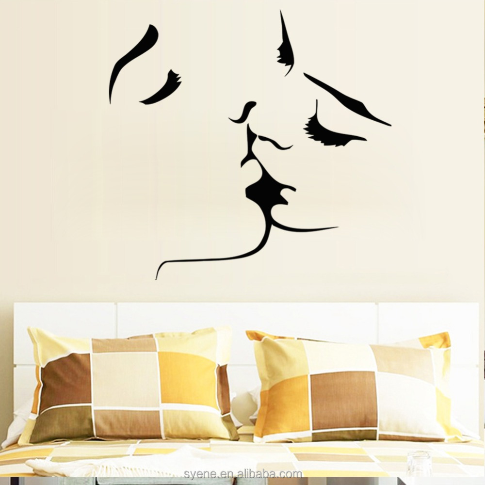 vinyl custom sticker peel and stick wall decals art vinyl kiss wall stickers for adult bedroom loving wall art mural