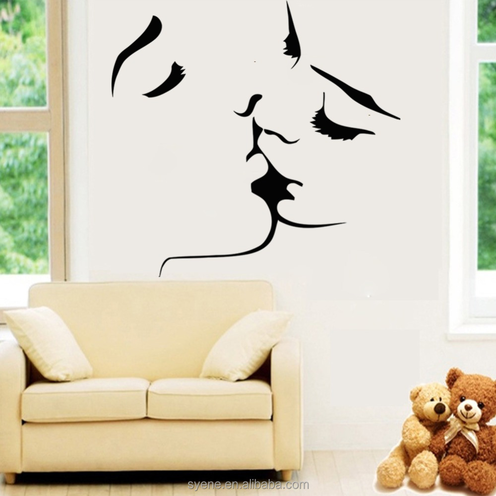 vinyl custom sticker peel and stick wall decals art vinyl kiss wall stickers for adult bedroom loving wall art mural