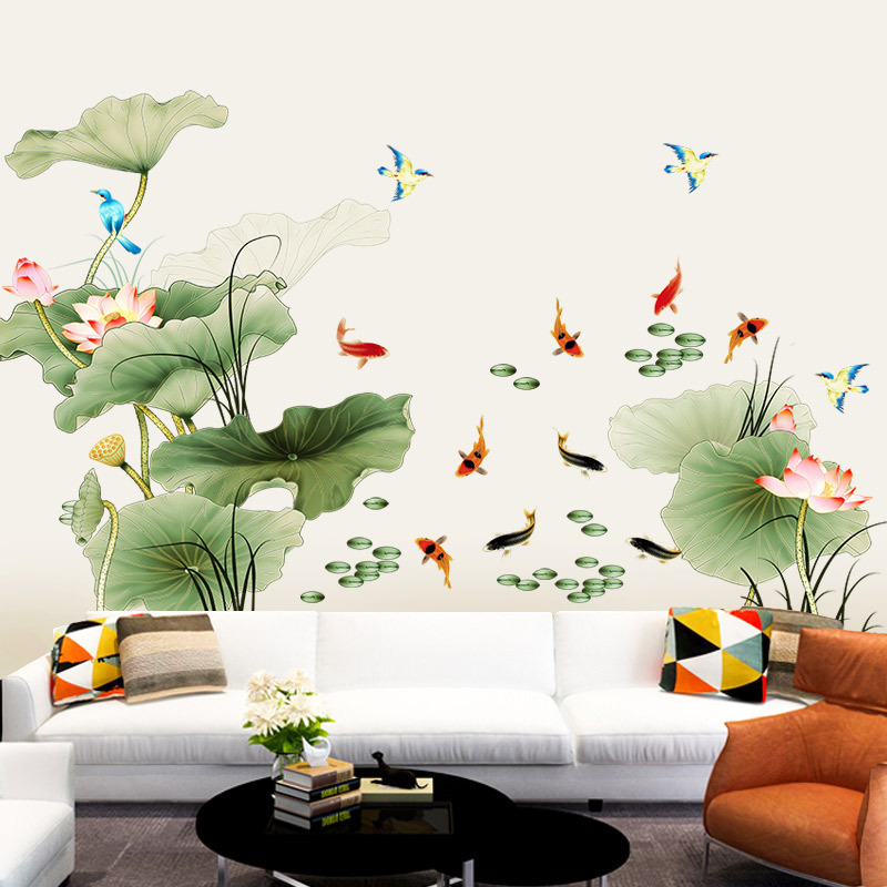 3D Effect Lotus Wall Stickers Large Decorative Stickers Living Room Home Decor Flowers Wall Decals Bedroom Art Design PVC