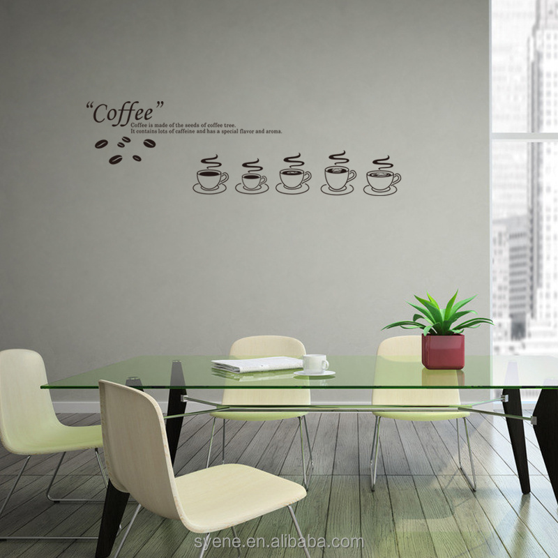 kitchen wall decor stickers decal art mural coffee cup vinyl custom coffee wall decals home decor wallpaper