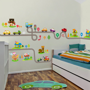 3d Car cartoon wall stickers boy's bedroom home mural art for kids rooms removable home wall decals nursery kids mural